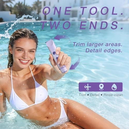 Fanovae Bikini Trimmer Women, Lady Shaver for Women, USB-C Rechargeable Electric Razor, Waterproof Bikini Line Trimmer for Underarms, Legs, Face & Sensitive Areas (Lavender LED) — view 2