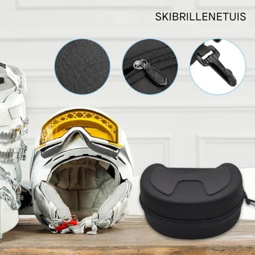 Ski Goggles Case - Hard Shell Glasses Storage, Travel Ski Goggles Case, Durable Protective Snow Goggles Holder, Lightweight Case for Snowboarding, Scratch-Resistant Interior, Compact Ski Goggles — view 3