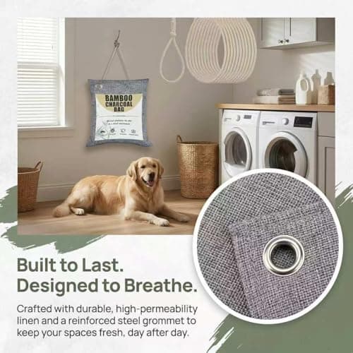 Bamboo Charcoal Air Purifier Bags – Natural Odor Absorber Eliminators, Ideal for Home Closets, Pet Litter Boxes, Cars, Refrigerators & Shoe Cabinets (100 g (Pack of 5)) — view 6