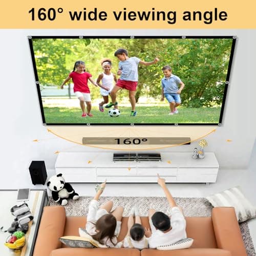 Foldable 120-inch Projector Screen,XINLEMY 4k 16:9 Anti-Crease Portable Washable Projector Backing Black Absorbs Light Movies Screens for Home Theater Backyard Indoor and Outdoor camping — view 5
