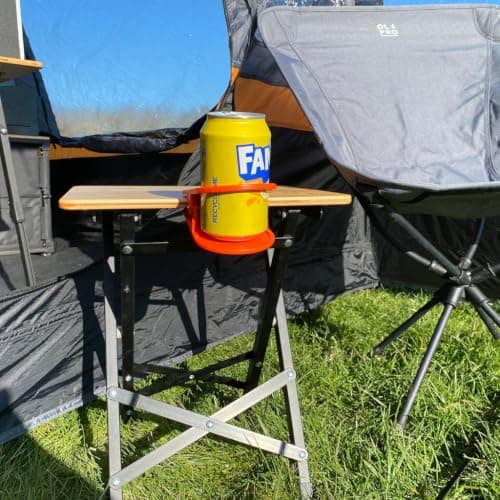 OLPRO Bamboo Camping Stool – Lightweight Foldable Tripod Stool with Aluminium Frame, Portable & Compact, Durable Bamboo Top, 2-Fold Design, Perfect for Camping, Festivals & Travel — view 2