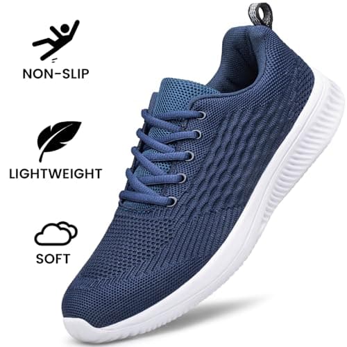 Raoendis Mens Trainers Running Shoes Walking Sneakers, Lightweight Comfortable Fitness Tennis Shoes for Indoor Outdoor Sports Navy Blue Size 11 — view 4