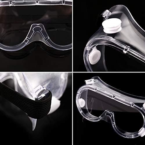 Frienda 6 Pack Safety Goggles for Work Protective Vent Safety Glasses Anti-fog Chemical Splash Resistant Goggle Clear Adjustable Goggles for Home Lab Workplace Eye Protection — view 6