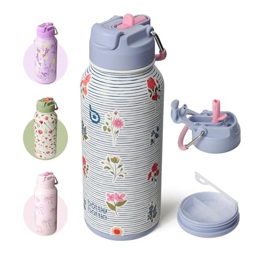 BOTTLE BOTTLE Insulated Water Bottle 950ml Stainless Steel with Straw and Pill Box