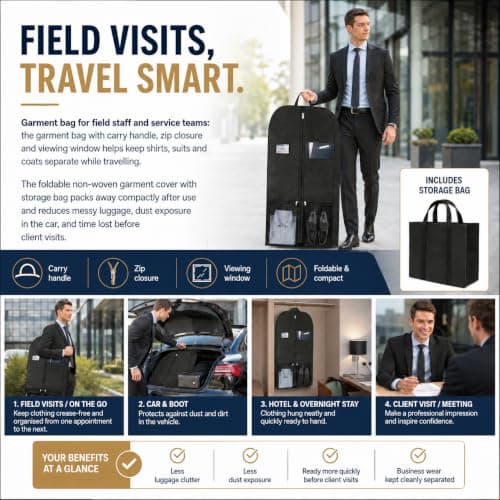 Suit Bag, Garment Bags, Business Cover for Travel, Meetings and Office Work — view 4