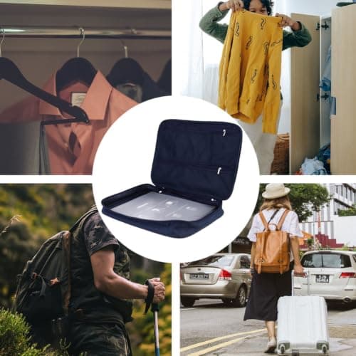 Navy Oxford Anti-wrinkle Shirt Storage Pouch for Travel — view 3
