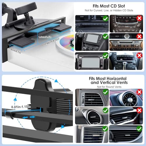 EEEKit Mobile Phone Holder for Cars: 3 in 1 Air Vent & CD Slot Phone Mount — view 6