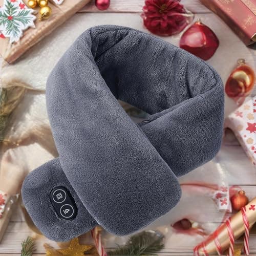 Neck Heating Pad with Massage, USB Heated Scarf for Women Men, Electric Neck Warmer 3 Levels Heat Settings, Ladies Winter Scarves for Travel Hiking Fishing Camping Skiing Running — view 5