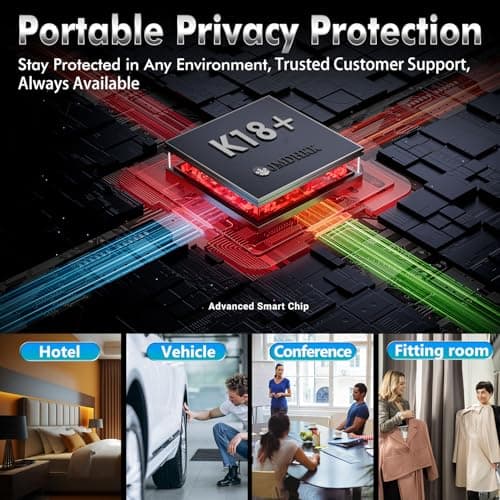 JMDHKK K18+ Hidden Camera Detector, Spy Camera Finder, Bug Detector, Magnetic Field Detector, Listening Device Detector – Privacy Protection Tool for Home, Office, Hotel, and Travel Security(Silver) — view 6