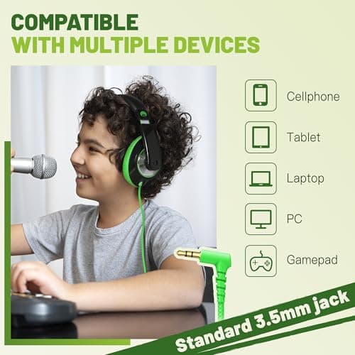 Rockpapa Comfort Foldable Kids Headphones Wired for School/Travel — view 6