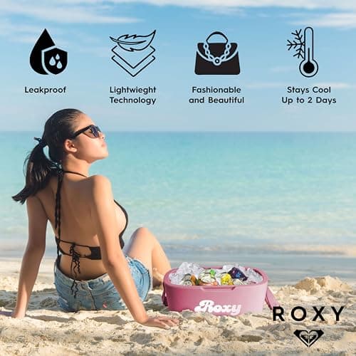 Roxy 12 Qt Portable Hard Cooler with Shoulder Strap, Insulated Ice Chest for Beach, Picnic, Camping and Travel, Pink Coral — view 4