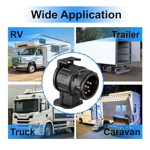 Double Dragon 13 Pin to 7 Pin Towing Adapter | Car to Trailer Caravan Converter | Truck Tow Bar Towing Electric Socket Plug Adaptor | 12V Waterproof Adapter | Suitable for European Standard Trailer — view 5