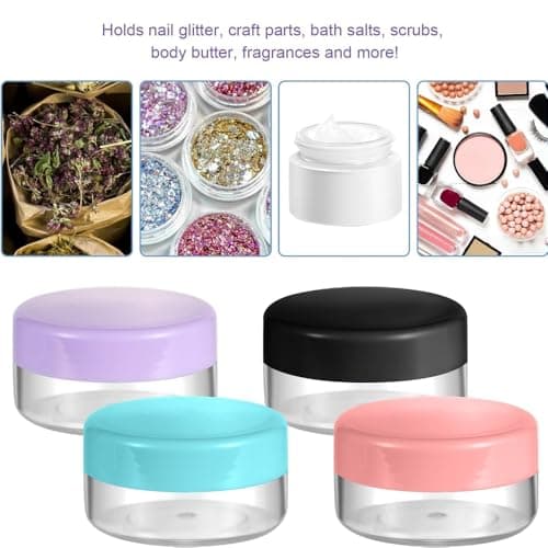 Travel 8 Pcs Pots for Toiletries, Travel Bottles, 10ML Small Plastic Cream Sample Containers with Lids, Loose Powder Cosmetic Mini Containers, Tubs Empty Jars — view 4
