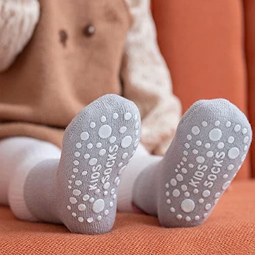FedMois 6 Pairs Baby Kids Cozy Warm Winter Socks Anti-slip Infant Toddler Thermal Crew Socks, animals, 1-3 Years — view 3