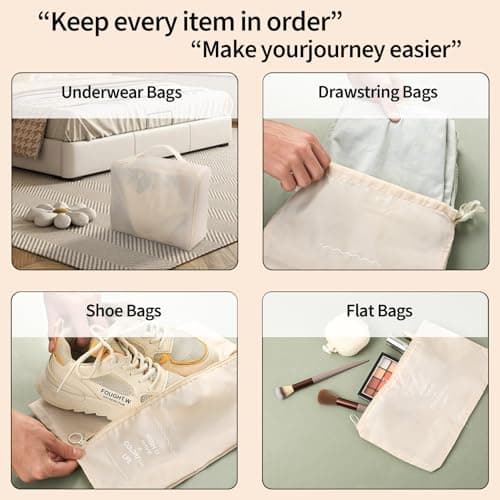 7 Pcs Compression Packing Cubes for Suitcases, Travel Packing Cubes, Lightweight Suitcase Organiser Bags, Luggage Bags for Travel Bag Organizers — view 4