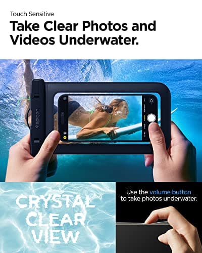 Spigen [2 PACK Waterproof Floating Phone Case Up to 8.2" Black — view 4