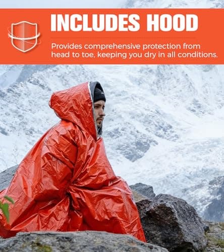 bowarepro Emergency Survival Rain Poncho with Hood — view 4