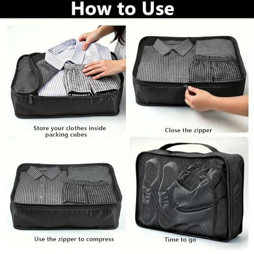 6 PCS Large Packing Cubes, Lightweight Luggage Packing Organizers Cubes — view 4