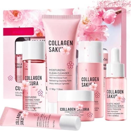 6 PCS Skincare Set Gifts for Teenage Girls, Travel-Sized Skincare Set, Japanese Skin care Set with Cleanser, Serum, Toner, Lotion, Hydrating Cream, Eye Cream, Pamper Gifts for Women
