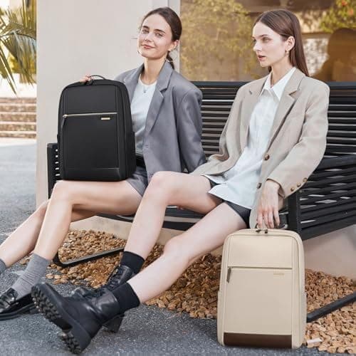 GOLF QUALITY 15.6 Inch Laptop Backpack for Women, Anti-Theft Water Resistant Commuter Backpack, Large Capacity Carry On Cabin Bag for College Work Travel UK (Black) — view 6