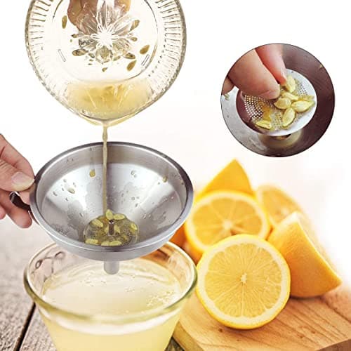 Kitchen Funnels 13cm Stainless Steel Funnel Set with Handle Filter Removable Strainer and Brush 200 Mesh Strainer for Jam Oils Juice Coffee Cooking Transferring Liquid — view 4