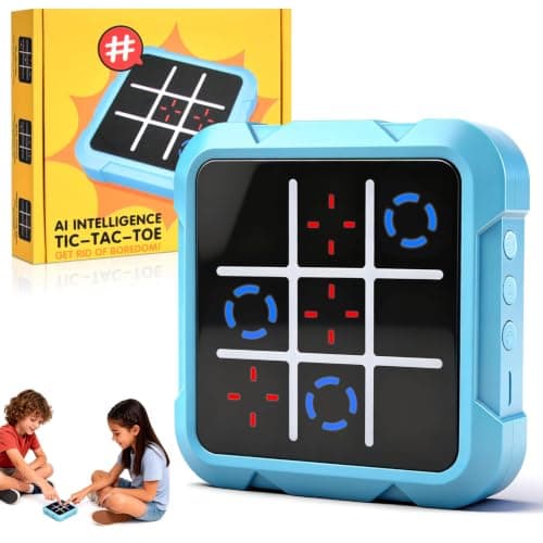Tic Tac Toe Game, 4-in-1 Noughts and Crosses Game, Electronic Tic Tac Toe Games, Portable Travel Games Fidgets , Handheld Puzzle for Family Kids Adults