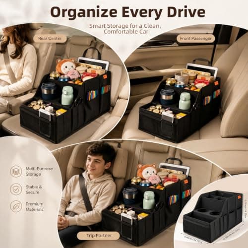 LLPHOACI Car Seat Organiser Van Organiser Front Back Seat Storage — view 4