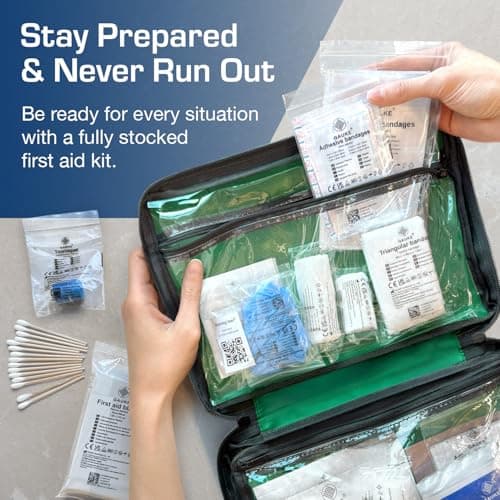 180 Piece Refill First Aid Kit Refill - Includes Eyewash, 2 x Cold (Ice) Packs and Emergency Car Blanket for Home, Office, Caravan, Workplace, Travel — view 4