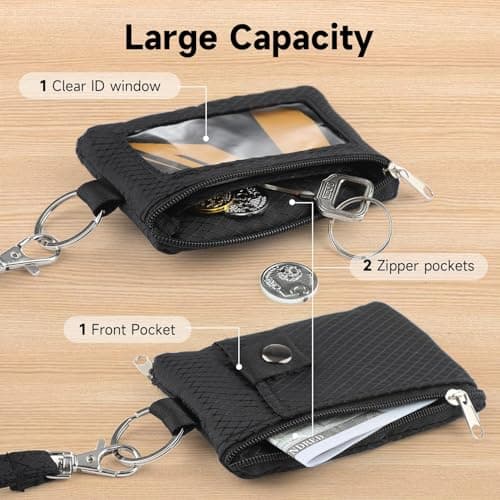 Slim Waterproof Wallet with ID Window RFID Blocking Card Zipper Case Holder — view 3