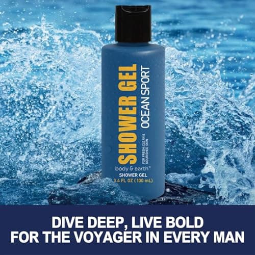 BODY & EARTH Spa Gifts for Men Toiletry Gift Set 3Pcs Ocean Shower Gel Kit — view 4