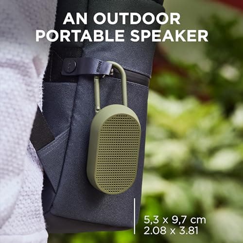 Lexon MINO T Portable Bluetooth Speaker for outdoor use, Water Resistant IPX4 and rechargeable - Khaki — view 2