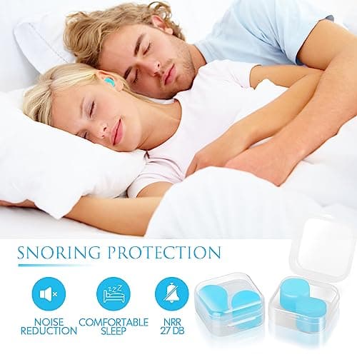 8 Pairs Silicone Ear Plugs for Sleeping, Reusable Waterproof Moldable SNR = 27dB Noise Cancelling Premium EarPlugs for Sleeping, Shooting, Airplanes, Concerts, Mowing, Studying, Swimming(Blue) — view 3