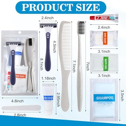 Suclain 48 Sets Hygiene Kits for Homeless in Bulk Homeless Basic Toiletry Kits Care Package Supplies Individually Packed for Men Women Travel Charity Hotel Business — view 2
