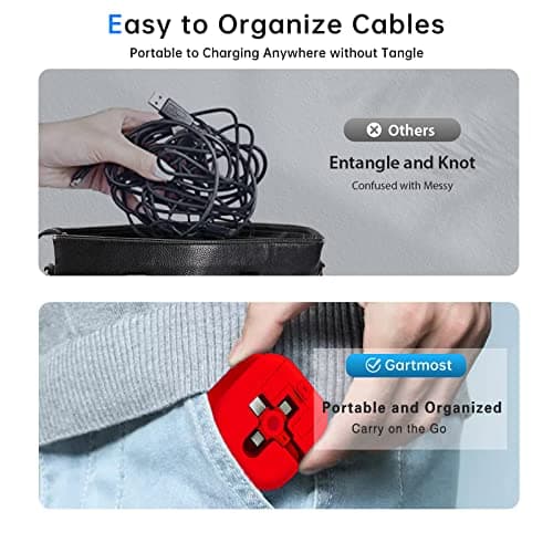 3 Pcs Retractable 3-in-1 USB Charging Cable, 3.28ft USB A to USB-C/Micro USB/Apple Device Interface, Fast Charging & Data Sync, Compatible with iPhone/Android/Tablet (Blue+Green+Red) — view 5