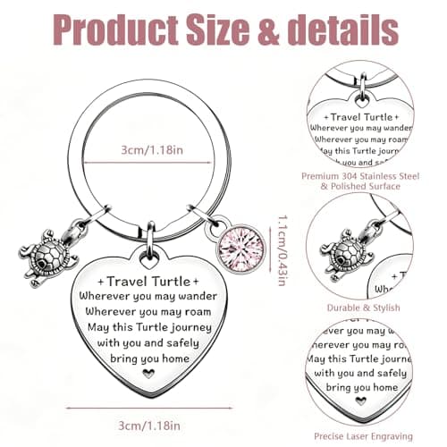 Vfrdsa Turtle Gifts Tortoise Good Luck Keyring Keychain for Men Women — view 2