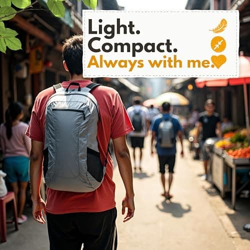 Backpacker's Journey Foldable Backpack, Ultralight 90 g - 20 l and 25 l Daypack, Water-Repellent, Packs into Its Own Pocket — view 6