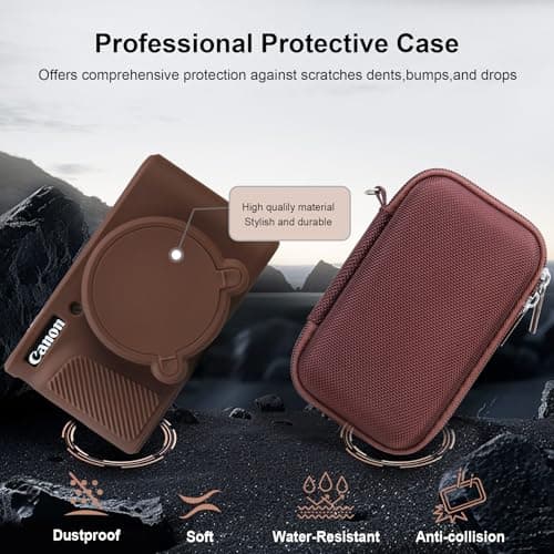 RAIALL Bundle Case for Canon PowerShot SX740/SX730 HS Digital Camera, Brown — view 6
