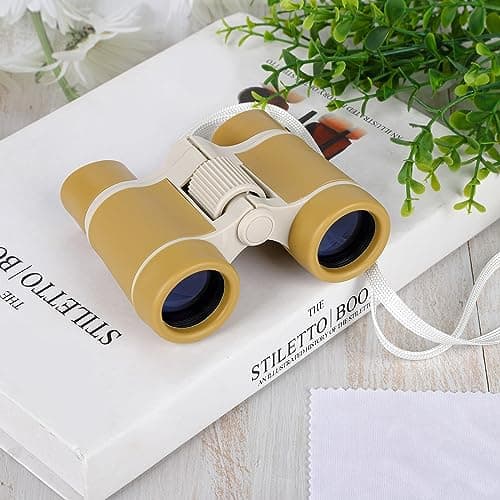 Kids Binoculars for Outdoor Toys, Sports, Bird Watching, Educational Learning, Travel, Hiking, Camp - Observer's Binoculars, Birthday Presents (Brown) — view 4