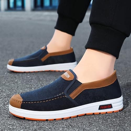 Casual Shoes Comfort Lightweight Driving Travel Walking Shoes Lightweight Breathable Mesh Sneakers Slip On Low-Top Sneakers Anti Slip Texture Soled Boat Shoe for Everyday Casual Wear Blue — view 3