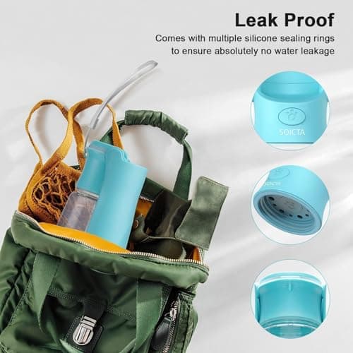 SOICTA Portable Dog Water Bottle for Walking 19 OZ or 12 OZ Portable Pet Water Bottles for Puppy Small Medium Large Dogs Water Dispenser Bowl Dog Accessories(19OZ Blue) — view 2