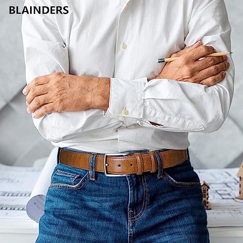 BLAINDERS - Security Money Leather Belt, Hidden Cash Belt Anti-Theft with Pocket, Perfect for Travel, Festivals, Rave. (Brown) — view 6