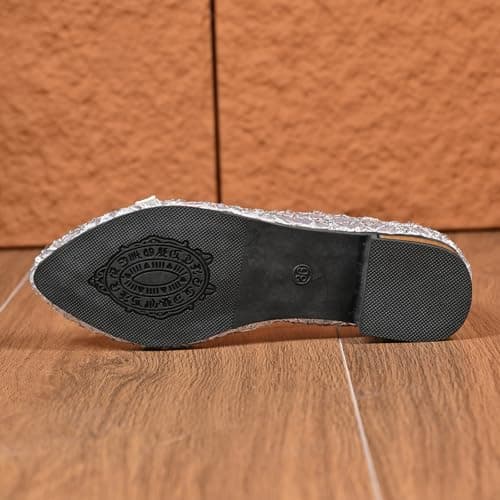 Mesh Ballet Flats for Women Pumps Orthopedic Dolly Shoes Wide Fit Pointed Toe Anti-Skid Breathable Summer Ladies Dress Shoes Party Office Holiday (Silver 6.5 UK/Foot Length 25.5cm) — view 6