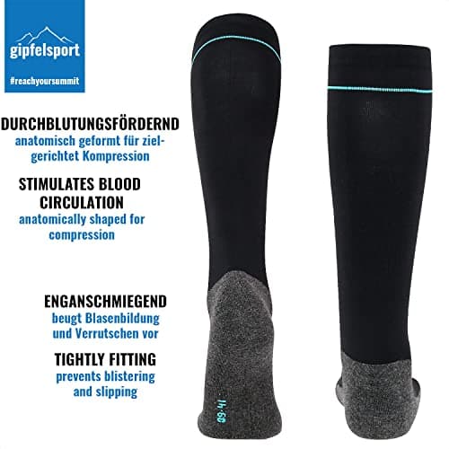 gipfelsport Compression Stockings for Men and Women - Support Stockings, Compression Socks, Thrombosis Stockings for Sports, Jogging, Running, Pregnancy and Flight, Black (2 x pair set), 36-38 — view 5