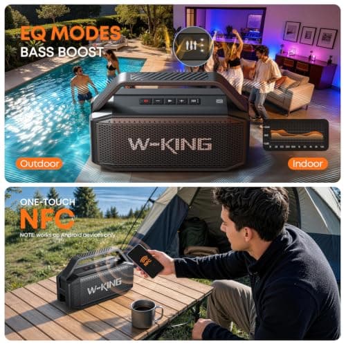 W-KING Loud Bluetooth Speaker, 100W PEAK IPX7 Portable Speakers Wireless — view 6