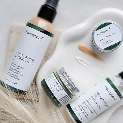 BonnyLeaf Origins Natural Skincare Set, 4-Piece, Brightening and Renewing, Auto-Replenishing Cleanser, Moisturiser & Eye Cream For Hydrating Skin, Ultra Conditioning Peppermint Lip Balm, Travel Sizes — view 4