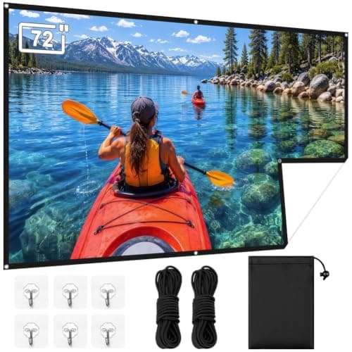 OFFCUP 72 Inch Portable Projector Screen, 16:9 HD 4K Wrinkle-Free Foldable