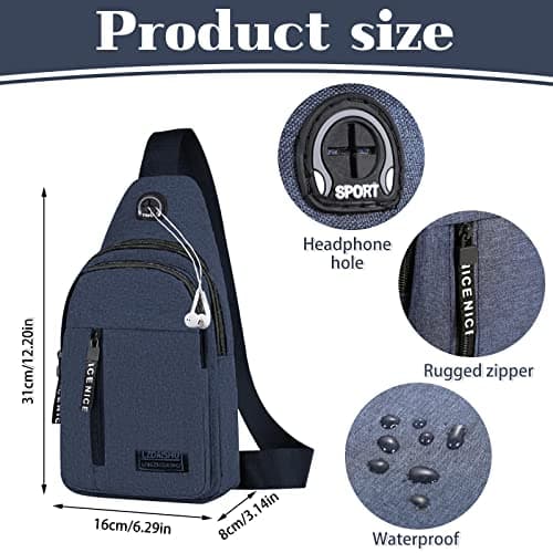 Yafe Small Shoulder Backpack, Lightweight Nylon Rucksack Bag, Blue — view 2
