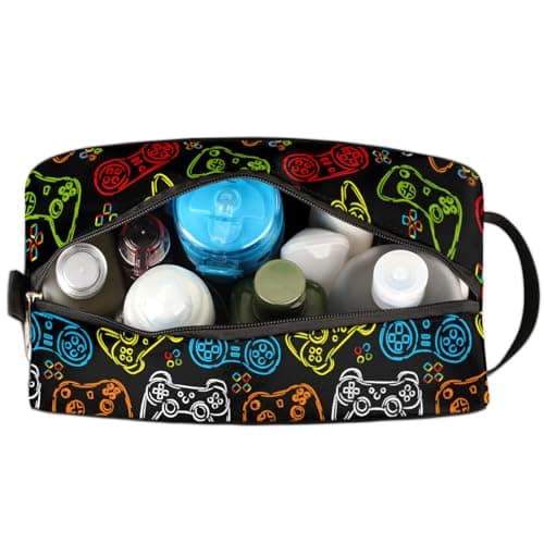Travel Toiletry Bag for Boys Kids - Game Controller Waterproof Hanging Dopp Kit for Men, Shaving Bag with Large Capacity for Bathroom, Sports, Shower — view 5