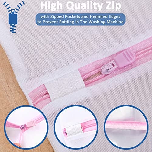 2 Pcs Large Mesh Laundry Bag 60x90cm, Mesh Laundry Bags With Hidden Zipper — view 4
