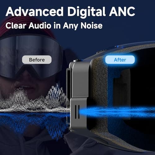 Multifunctional Smart Bluetooth Ski Goggles with Walkie-Talkie, Replaceable Anti-Fog Lens, Music & Call, Real-Time AMOLED Display, Compatible with Most Helmets (G03 Blue, Multi-Button Remote) — view 3